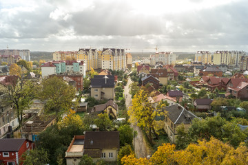 Obraz premium Top view of the city.
