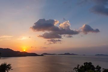 Fototapeta na wymiar Sunrise in the Mergui Islands, Myanmar.