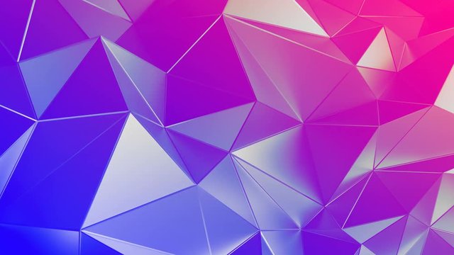 Abstract 3d rendering of geometric surface. Computer generated loop animation. Modern background with polygonal shape. Seamless motion design for poster, cover, branding, banner, placard. 4k UHD