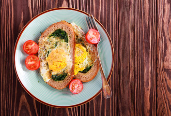 Spinach and egg fried