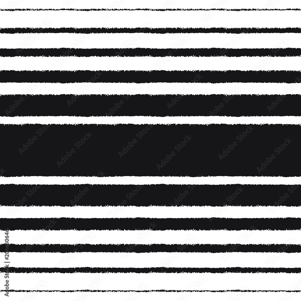 Poster black stripes, streaks, bars of different width on white background. vector seamless repeat pattern.