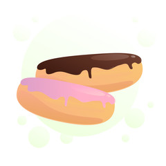 Sweet eclairs vector illustration