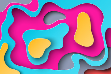 Abstract background with paper cut shapes.