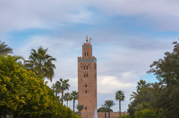 Fototapeta premium Amazing view of Koutoubia Mosque in Marrakech in Morocco