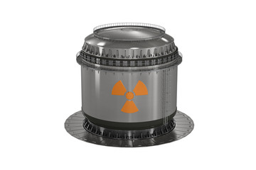 Concept illustration of a nuclear reactor isolated on white background. 3d rendering