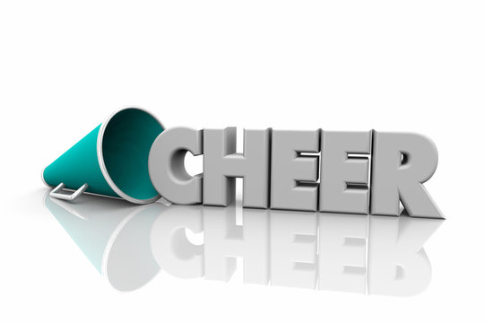 Cheer Megaphone Bullhorn Word 3d Illustration