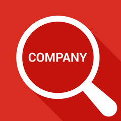 Business Concept: Magnifying Optical Glass With Words Company