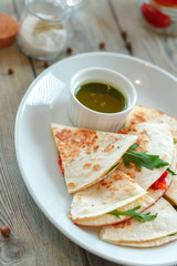 pita bread on a plate