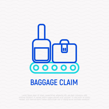 Baggage claim thin line icon. Modern vector illustration.