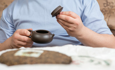 Fototapeta na wymiar Chinese tea ceremony, Puer tea in assortment