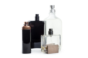 Bottle of perfume isolated of white background