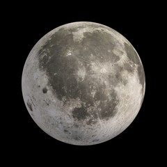 3D Rendering Moon isolated on black