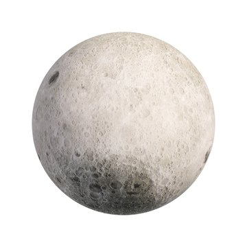 3D Rendering Moon isolated on white