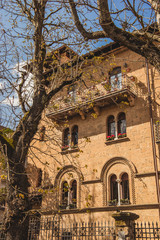 old building and trees in Orvieto, Rome suburb, Italy