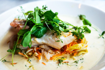 Fine dining cuisine - french dish on the table