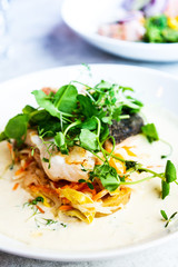 Fine dining cuisine - french dish on the table