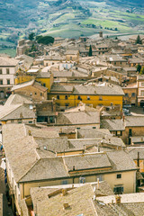 aerial view of buildings roofs in Orvieto, Rome suburb, Italy