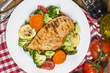 a dish of chicken breast