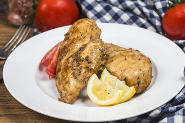 a dish of chicken breast