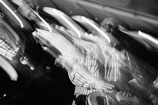 Cuban musical trio acting in the night club