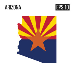 Arizona map border with flag vector EPS10
