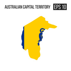 Australian capital territory map border with flag vector EPS10