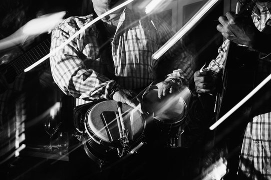 Cuban musical trio acting in the night club