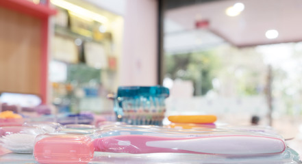 orthodontic model and dentist tool - demonstration teeth model of varities of orthodontic bracket or brace