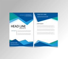 Abstract vector modern Business flyers, brochure , magazine  with background blue cover vector size template A4
