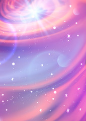 Obraz premium Space Galaxy Background with milky way nebula, stardust and bright shining stars. Vector illustration for your design, artworks