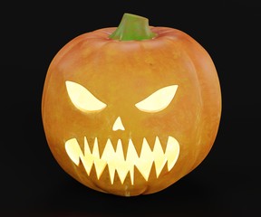 Realistic 3d Render of Halloween Pumpkin