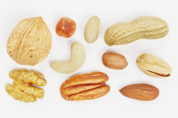 Realistic 3D Render of Nuts Collection