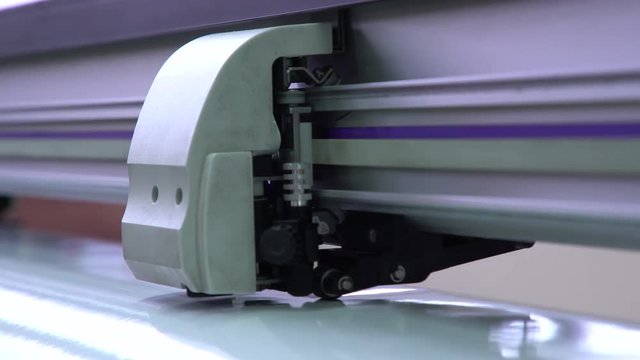 The cutting plotter. Close up