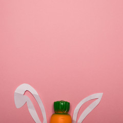 Abstract rabbit on the pink background.