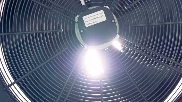 Close up of a high-powered rotating ventilator 