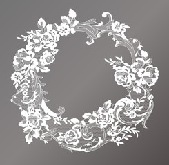 lace flowers frame decoration element