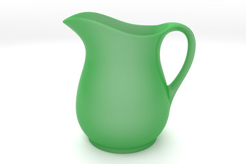 3d illustration isolated on white background green jug.