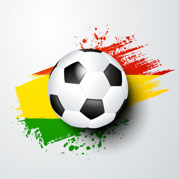 vector illustration football world or european championship with ball and ghana flag colors.