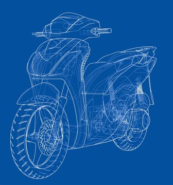 Scooter outline concept. Vector