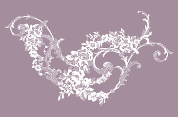 lace flowers decoration element
