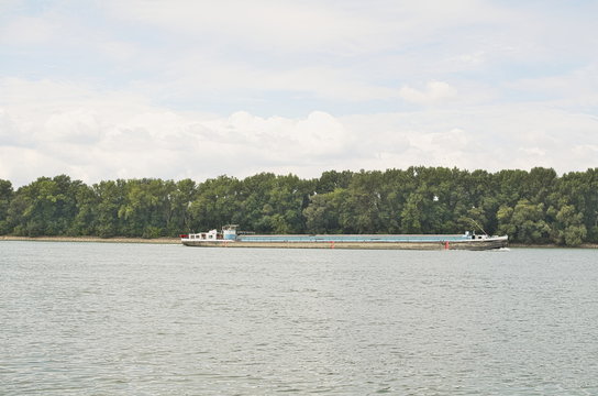 Barge on Danube River