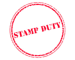 STAMP DUTY RED Stamp Text on Circle white backgroud