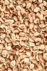 Close up of fried peeled  peanuts.