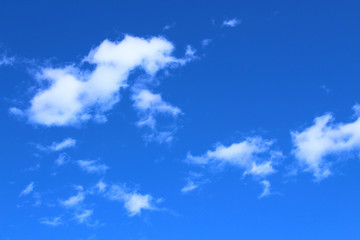 Fototapeta na wymiar Beautiful blue sky and white cirrus clouds. Background. Landscape.