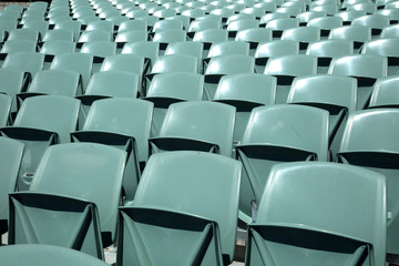Front of green stadium seats