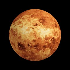3D Rendering Planet Venus isolated on black