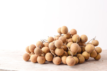 Fresh longan on white background