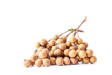 Fresh longan on white background