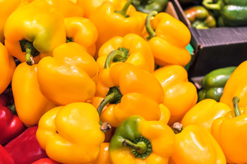 ripe yellow pepper in the store