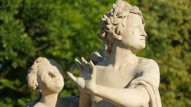 Hermaphroditus and Salmacis statue in a park